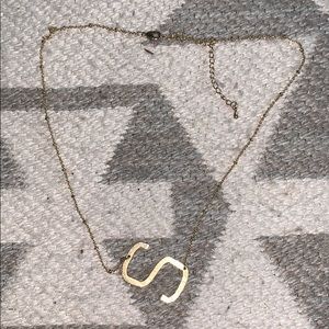 Gold S initial necklace